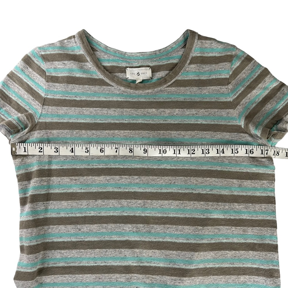 Lou & Grey Stripe T-shirt Dress Linen Blend Tee XS - Picture 4 of 7